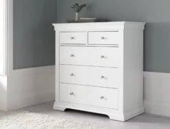 Chateaux White 5 Drawer Chest