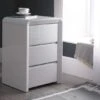 Ice High Gloss 3 Drawer Bedside - White -Bedding Specialty Store 3 draw ice bedside originalnew 1