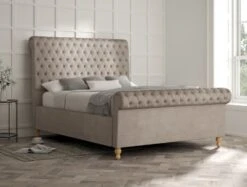 Aldwych Upholstered Sleigh Bed Only -Bedding Specialty Store aldwych naples silver angled new 3