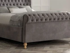 Aldwych Upholstered Sleigh Bed Only -Bedding Specialty Store aldwych savannah armour angled new fb close up 5