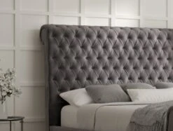 Aldwych Upholstered Sleigh Bed Only -Bedding Specialty Store aldwych savannah armour angled new hb close up 5