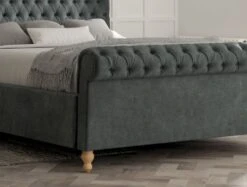 Aldwych Upholstered Sleigh Bed Only -Bedding Specialty Store aldwych savannah ocean angled new fb close up 2