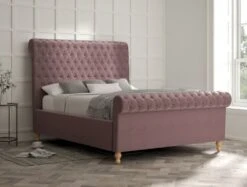 Aldwych Upholstered Sleigh Bed Only -Bedding Specialty Store aldwych velvet lilac angled new 3