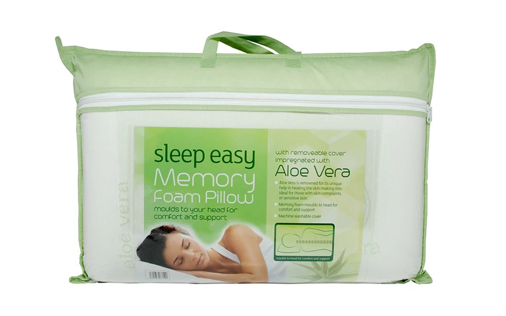 Aloe Vera Memory Foam Pillow, Standard Pillow Size 3 Aloe Vera Memory Foam Pillow, Standard Pillow Size