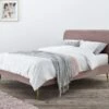 Elona Rosa Pink Velvet Upholstered King Size Bed Frame -Bedding Specialty Store arlana pink bed main originalnew 4