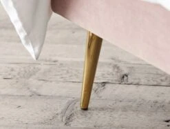 Elona Rosa Pink Velvet Upholstered King Size Bed Frame -Bedding Specialty Store arlana pink leg detail originalnew 3