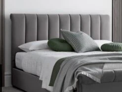 Ascot Grey Upholstered Ottoman Storage Sleigh Bed -Bedding Specialty Store ascot grey headboard