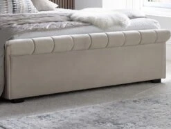Ascot Stone Upholstered Ottoman Storage Sleigh Bed -Bedding Specialty Store ascot stone footboard 1