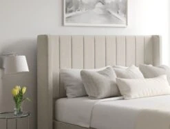 Aurelia Upholstered Floor Standing Headboard -Bedding Specialty Store aurella continental ottoman trebla flax closednewhb 5