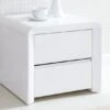 Ice High Gloss 2 Drawer Bedside - White -Bedding Specialty Store bedside 14