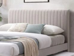 Bexley Natural Oat Upholstered Bed Frame Only -Bedding Specialty Store bexley oat headboard