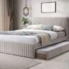 Bexley Natural Oat Upholstered Bed Frame Only -Bedding Specialty Store bexley oat main