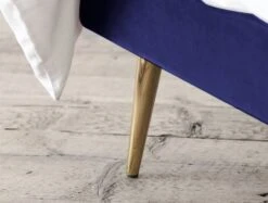 Elona Navy Blue Velvet Upholstered Bed Frame -Bedding Specialty Store blue arlana leg detail originalnew 2