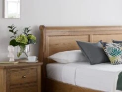 Bordeaux Oak Wooden Sleigh Bed -Bedding Specialty Store bordeaux main originalhbnew