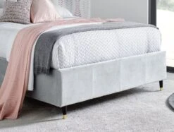 Cara Silver Grey Velvet Upholstered Bed Frame -Bedding Specialty Store cara bed fb close up new 1