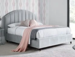 Cara Silver Grey Velvet Upholstered Bed Frame