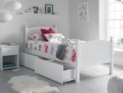 Charleston Solo White Bed Frame -Bedding Specialty Store charlston white with under drawers open 1 originalnew 1