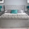 Chesterfield Grey Velvet Upholstered Ottoman Bed Frame -Bedding Specialty Store chesterfield3