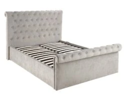 Chesterfield Grey Velvet Upholstered Ottoman Bed Frame -Bedding Specialty Store chesterfield7 1