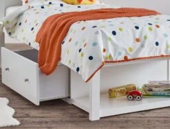 Maine White Wooden Storage Bed Frame Only -Bedding Specialty Store childrens bed one drawer originalnewdrw 2
