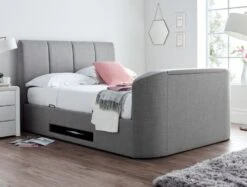 Copenhagen Upholstered Ottoman TV Bed - Mid Grey -Bedding Specialty Store copenhagen1 2