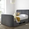 Copenhagen Upholstered Ottoman TV Bed Frame - Charcoal Velvet -Bedding Specialty Store copenhagengrey tv bed main original