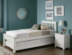 Atlantis White Wooden Guest Bed Including Underbed -Bedding Specialty Store denver white closed 1