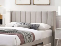 Elegance Champagne Upholstered Drawer Bed Frame Only -Bedding Specialty Store elegance champ headboard 8