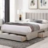 Elegance Champagne Upholstered Drawer Bed Frame Only -Bedding Specialty Store elegance champ main
