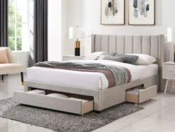 Elegance Champagne Upholstered Drawer Bed Frame Only -Bedding Specialty Store elegance champ main 7