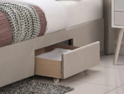 Elegance Champagne Upholstered Drawer Bed Frame Only -Bedding Specialty Store elegance champ side drawers 8