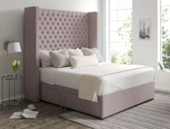 Emma Classic 4 Drw Continental Base And Headboard Only -Bedding Specialty Store emma continental ottoman gouache raspberry closednew