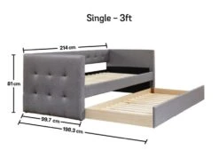 Esprit Fossil Grey Upholstered Day Bed Frame -Bedding Specialty Store esprit grey single