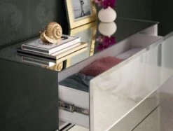 Linea 3 Drawer Mirror Chest -Bedding Specialty Store full mirror drawer open original.new