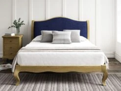 Lyon Hugo Royal Upholstered Oak Bed Frame - LFE - Bed Frame Only -Bedding Specialty Store gatsby indigonew 39