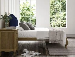 Lyon Hugo Royal Upholstered Oak Bed Frame - LFE - Bed Frame Only -Bedding Specialty Store gatsby indigonew 45