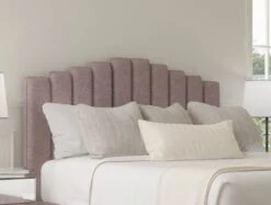 Quinn Floor Standing Upholstered Headboard -Bedding Specialty Store gouache raspberry headboard 35