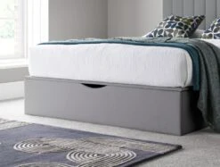 Onelife Light Grey Upholstered Ottoman Bed Frame -Bedding Specialty Store grey bed main original 1 newfb