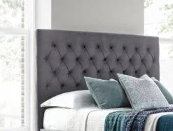 Maxi Charcoal Velvet Upholstered Ottoman Storage King Size Bed Frame Only -Bedding Specialty Store grey bed originalnewhb 4