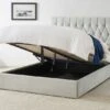 Waldorf Silver Grey Velvet Upholstered Ottoman Storage Bed Frame -Bedding Specialty Store gt18295new 4