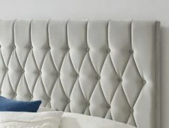 Waldorf Silver Grey Velvet Upholstered Ottoman Storage Bed Frame -Bedding Specialty Store gt18301hbnew 3