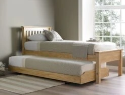Atlantis Oak Finish Wooden Guest Bed Including Underbed