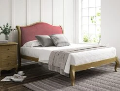 Lyon Hugo Clover Upholstered Oak Bed Frame - LFE - Bed Frame Only