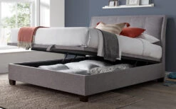 Novo Acerra Ottoman Bed Frame, Superking, Oatmeal -Bedding Specialty Store kaydian accent open grey