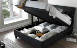 Novo Acerra Ottoman Bed Frame, Superking, Oatmeal -Bedding Specialty Store kaydian accent open slate