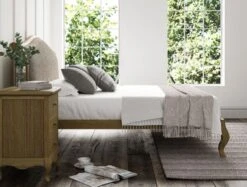 Lyon Kingsman Ivory Upholstered Oak Bed Frame - LFE - Bed Frame Only -Bedding Specialty Store kingsman ivorynew 8