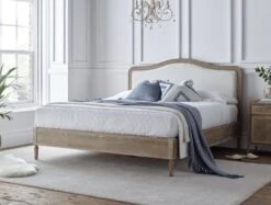 Lille Oak Upholstered Bed Frame -Bedding Specialty Store lille full image website 1