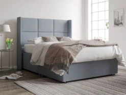 Jane Upholstered Ottoman Base & Headboard Only -Bedding Specialty Store linea bluestonenew 2