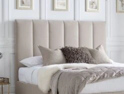 Linea Stone Upholstered Ottoman Bed Frame Only -Bedding Specialty Store linea stone headboard 1