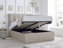 Linea Stone Upholstered Ottoman Bed Frame Only
